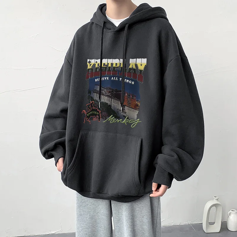Custom Logo 3D Puff Print Heavy Weight Thick Hoodies Polyester Cotton Blank Mens Oversized Hoodie