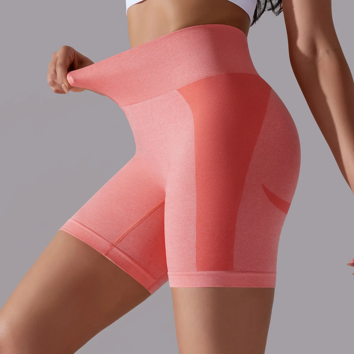 Yoke 2.0 version running fitness sports leggings high waisted booty pants seamless tight yoga shorts wholesale