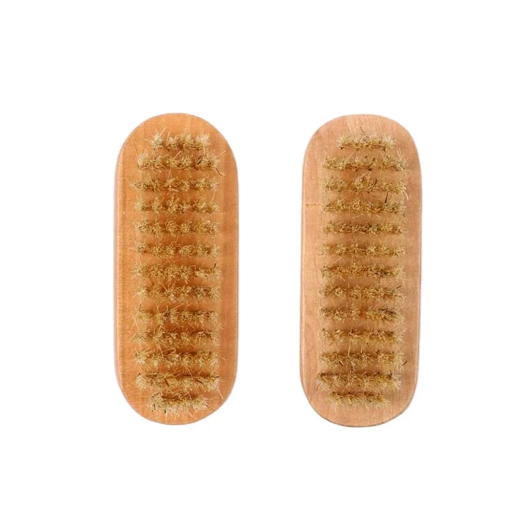 Wholesale Hemu Wood Boar Bristle Nail Dust Brush For Manicure Salon Double-sided Wooden Nail Brush