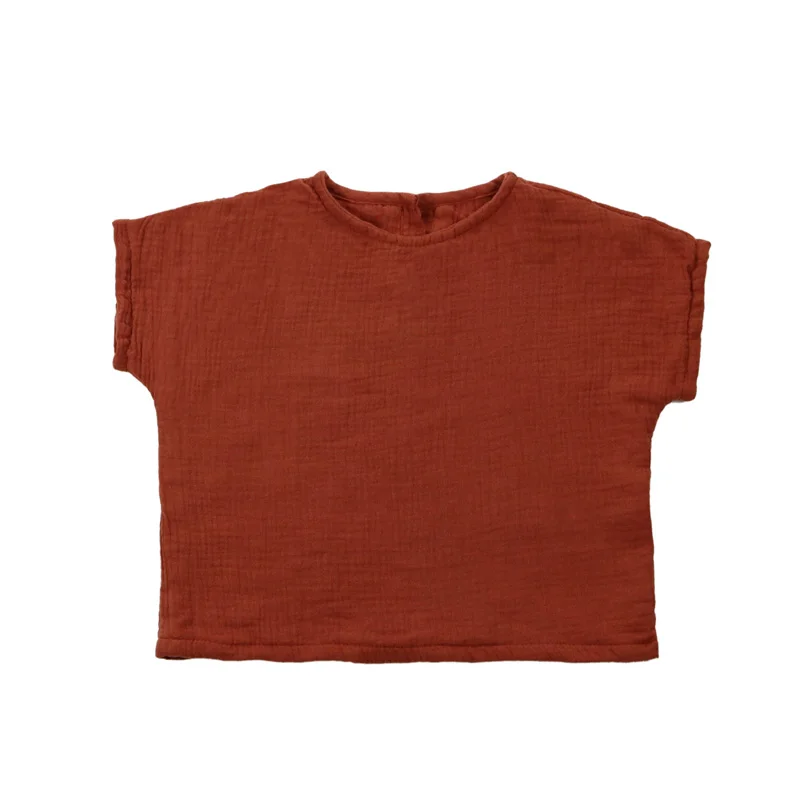 
Unique Organic Hot Sale High Quality Wholesale Short Sleeve Unisex Baby Tops T-shirt 