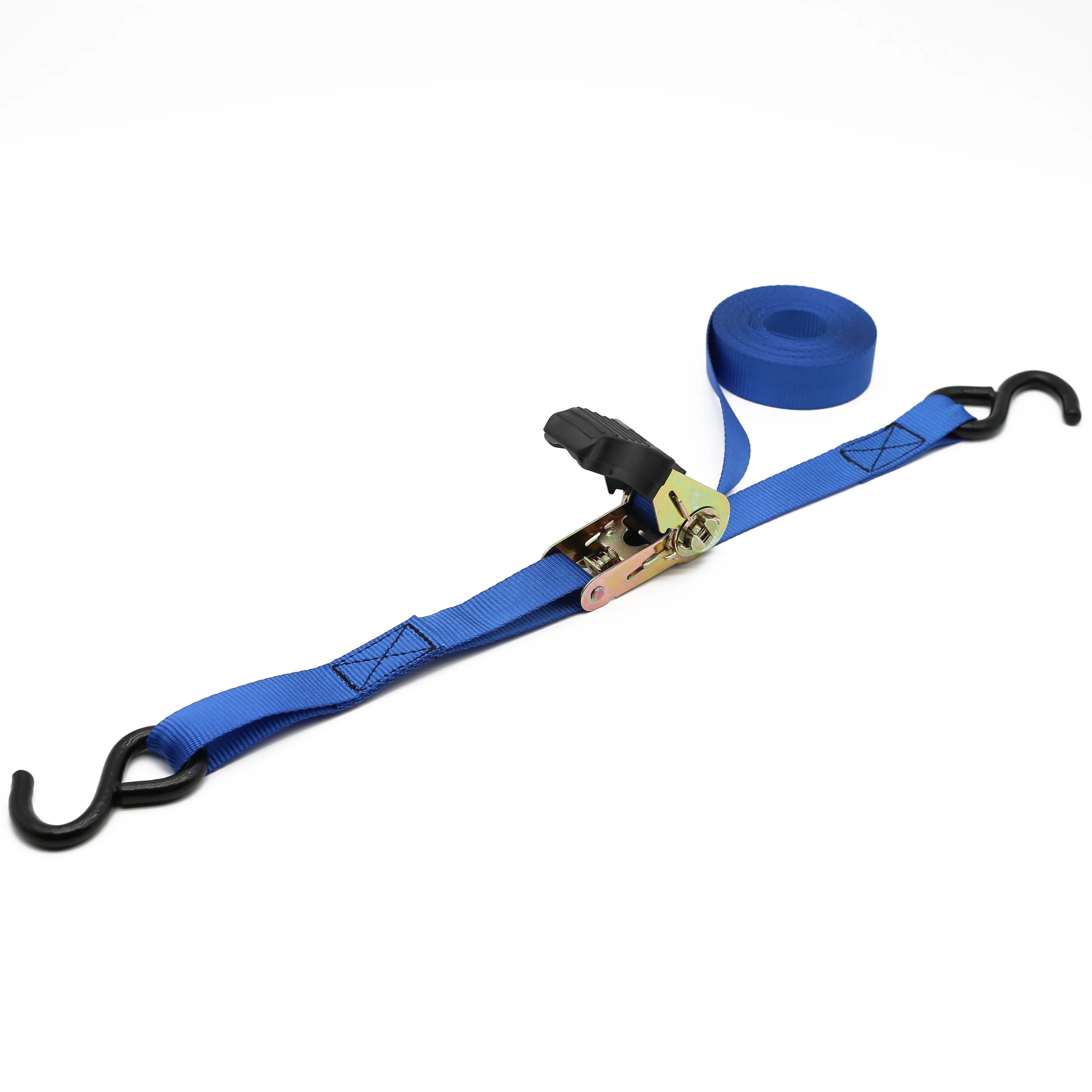 OEM Blue Color Cargo Lashing Belt Ratchet Tie Down Straps With Hooks