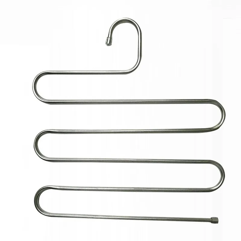 5 layers Stainless Steel Clothes Hangers S Shape Space Saving Storage Drying Racks Multi-functional Wardrobe  Magic Hanger