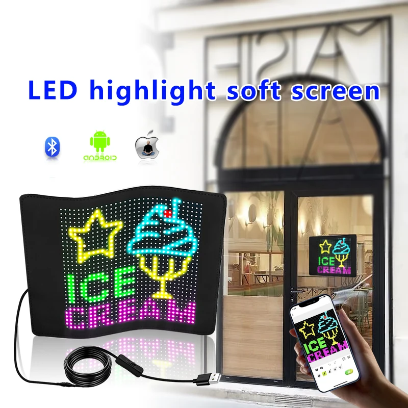 Car Led Screen Display Car smile Display Screen Rear Window Digital Car Display  LED sign board for store advertising