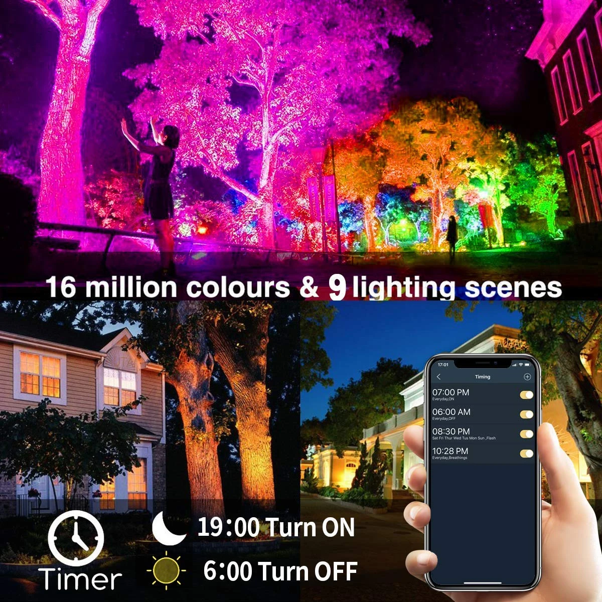 
Remote control new product 60W smart led wifi flood light outdoor app control mesh garden flood light 