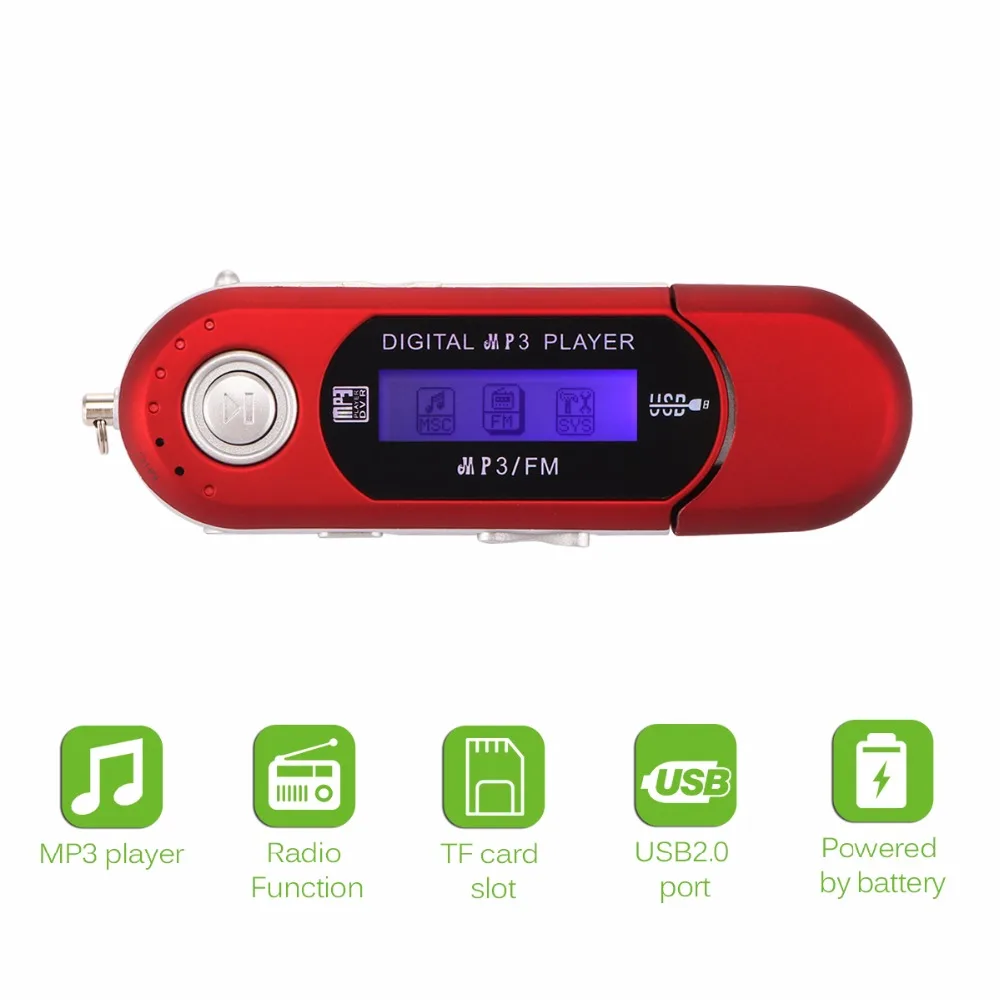 
Mini Portable USB Flash MP3 Player LCD Screen Digital mp3 Music Player 
