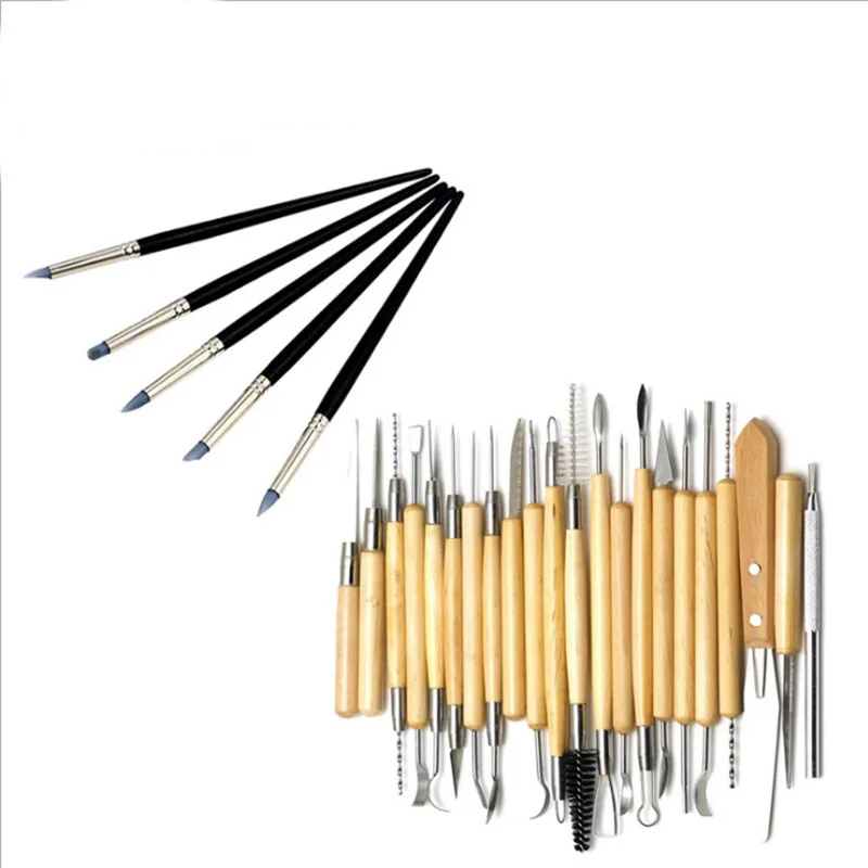 Clay sculpture wooden pottery soft pottery knife clay pottery tool DIY clay sculpture tool