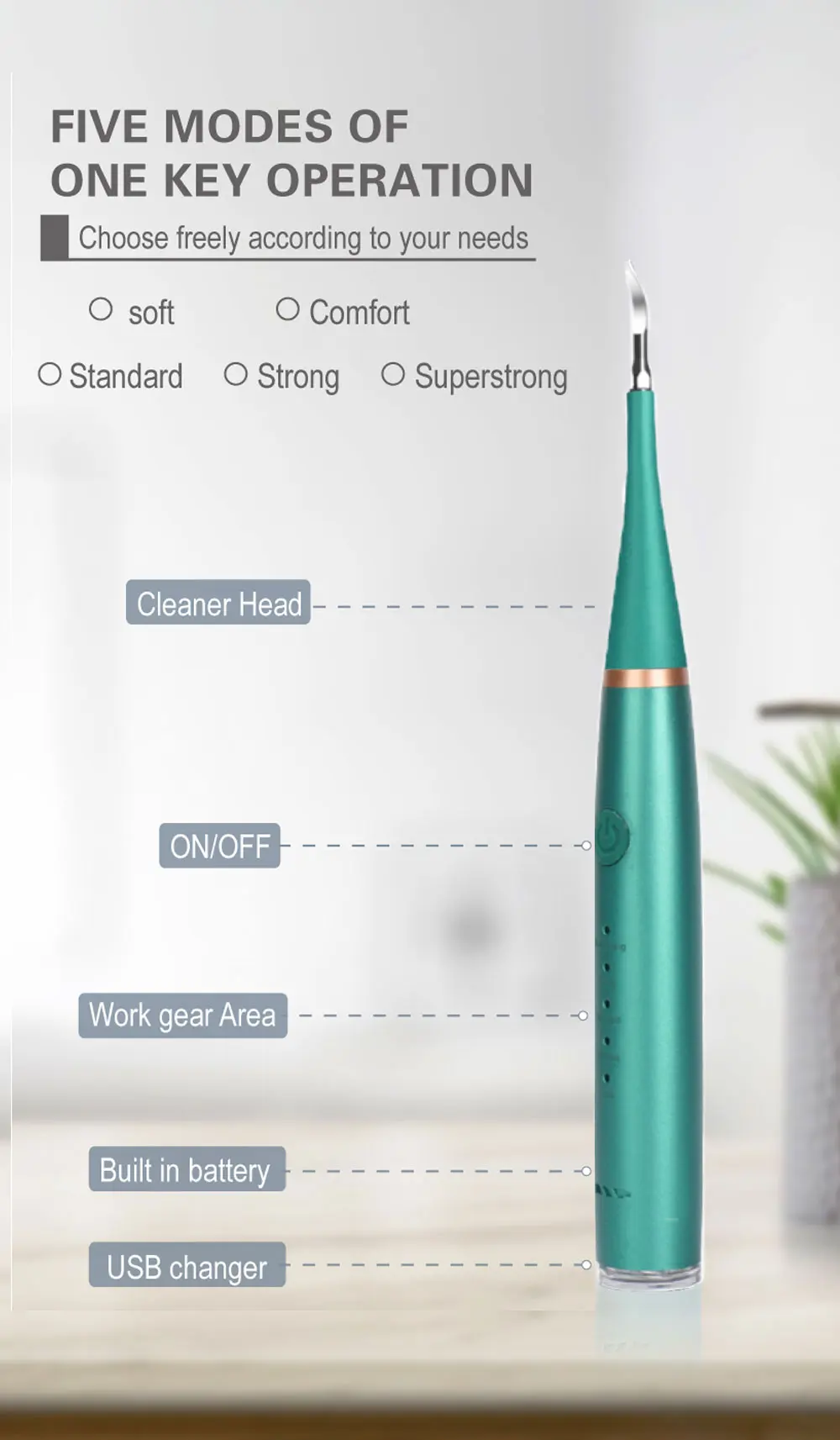 Electric Ultrasonic Dental Calculus Remover Teeth Cleaner Dental Cleaning Teeth Whitening Scaler Dental Tartar Remover