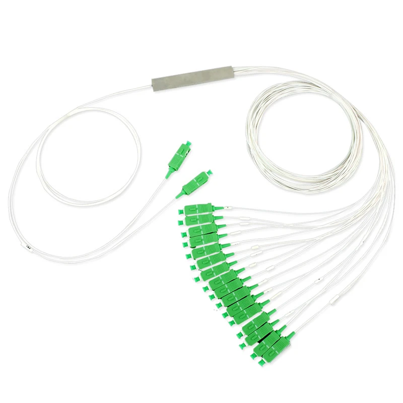 Fiber optic splitter 1/32 0.9mm g657a1 steel tube 32 cores PLC splitter with sc upc connectors for ftth
