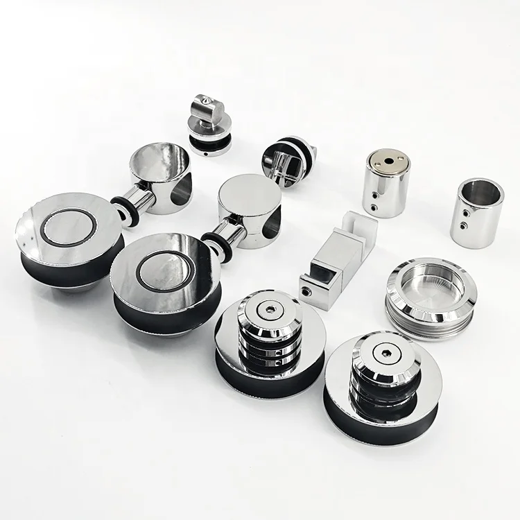 Best seller chrome shower sliding door track roller shower glass fitting sliding door wheel rail