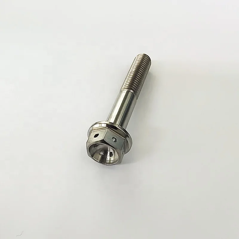 M6 bolt Titanium  Motorcycle hexagonal head double drive blue titanium flange bolts