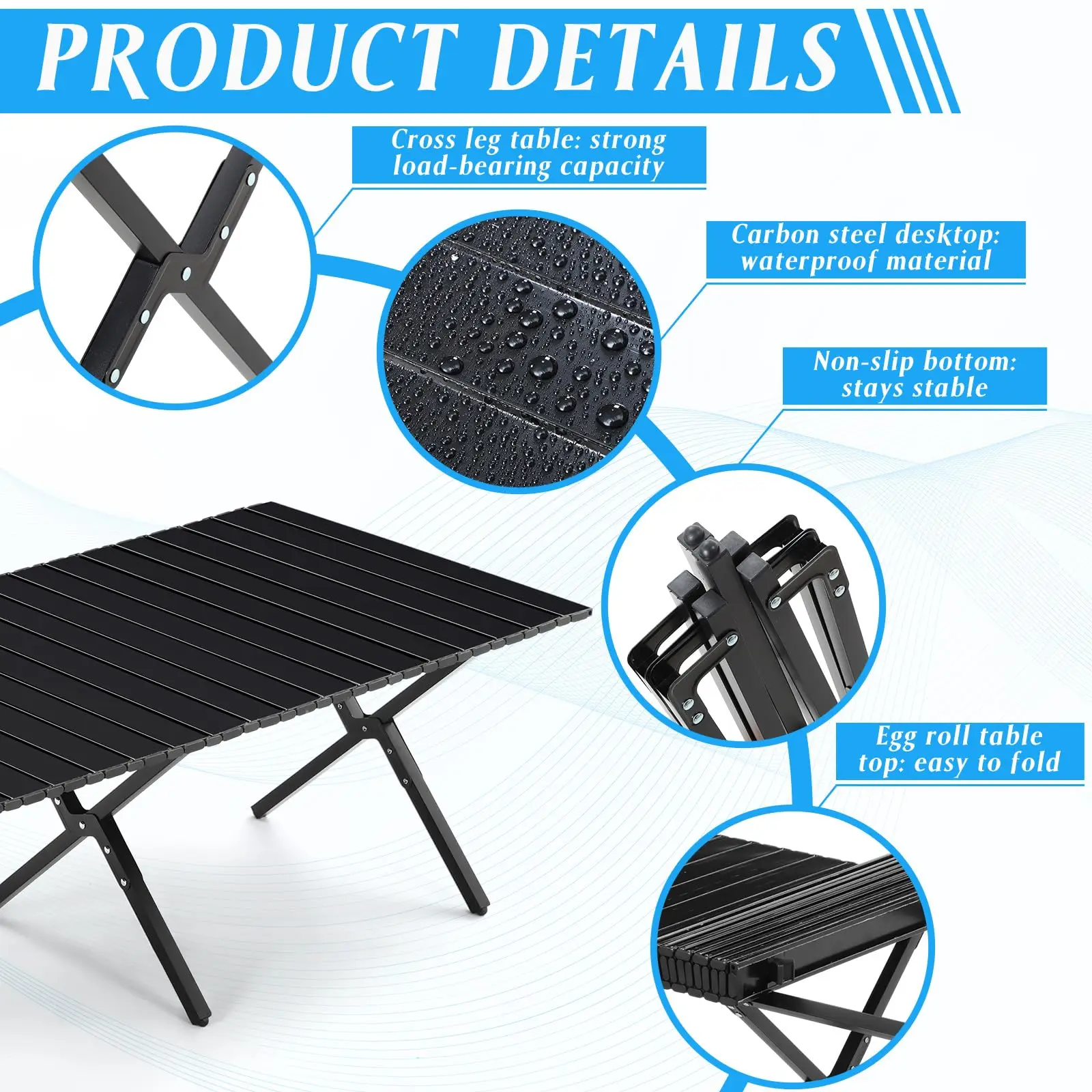 Outdoor Tourist Tables Camping Folding Picnic Table Carbon Steel Camping Equipment Portable