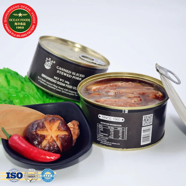 Canned sliced stewed pork 340G