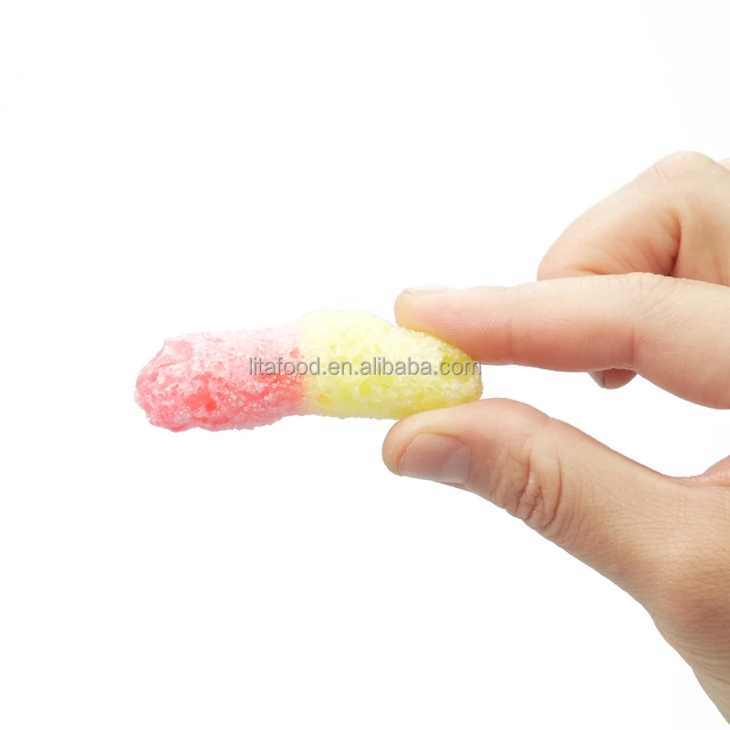 New Arrival Freeze Dried 50g sour worm shape Candy