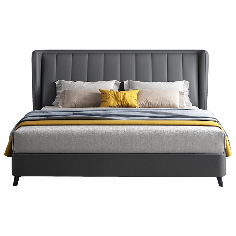 Manufacturers selling new home furniture bedroom furniture leather bed modern design multifunctional leather bed