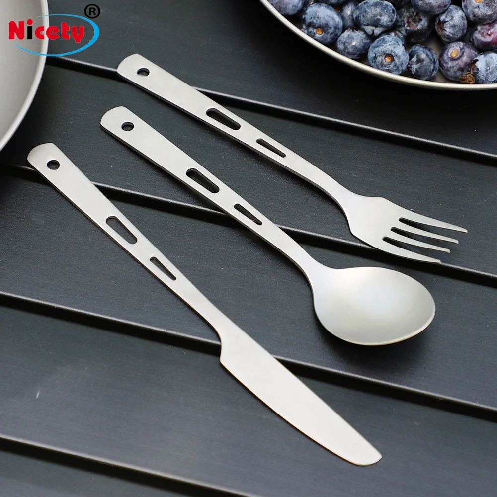 Titanium Tableware Knife Fork Spoon Cutlery Camping Eating Utensil Flatware fork spoon spork knife