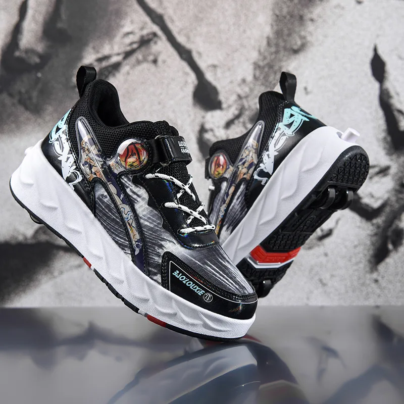 The global sales of new fast walking shoes boys four-wheel skating shoelaces wheels for girls skating shoes factory direct sales