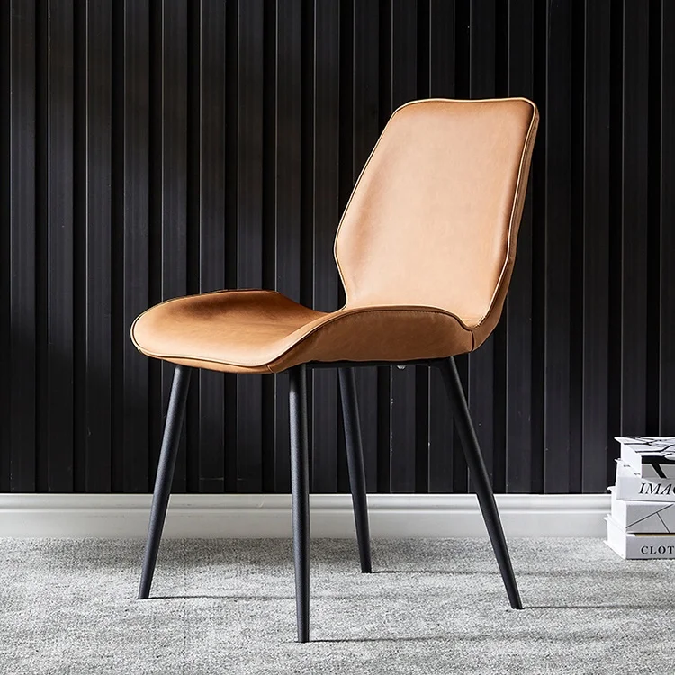 Huihong OEM cadeira W470 D440 H770mm beige nordic leather live makeup chair sillas para comedor cadeira sala jantar