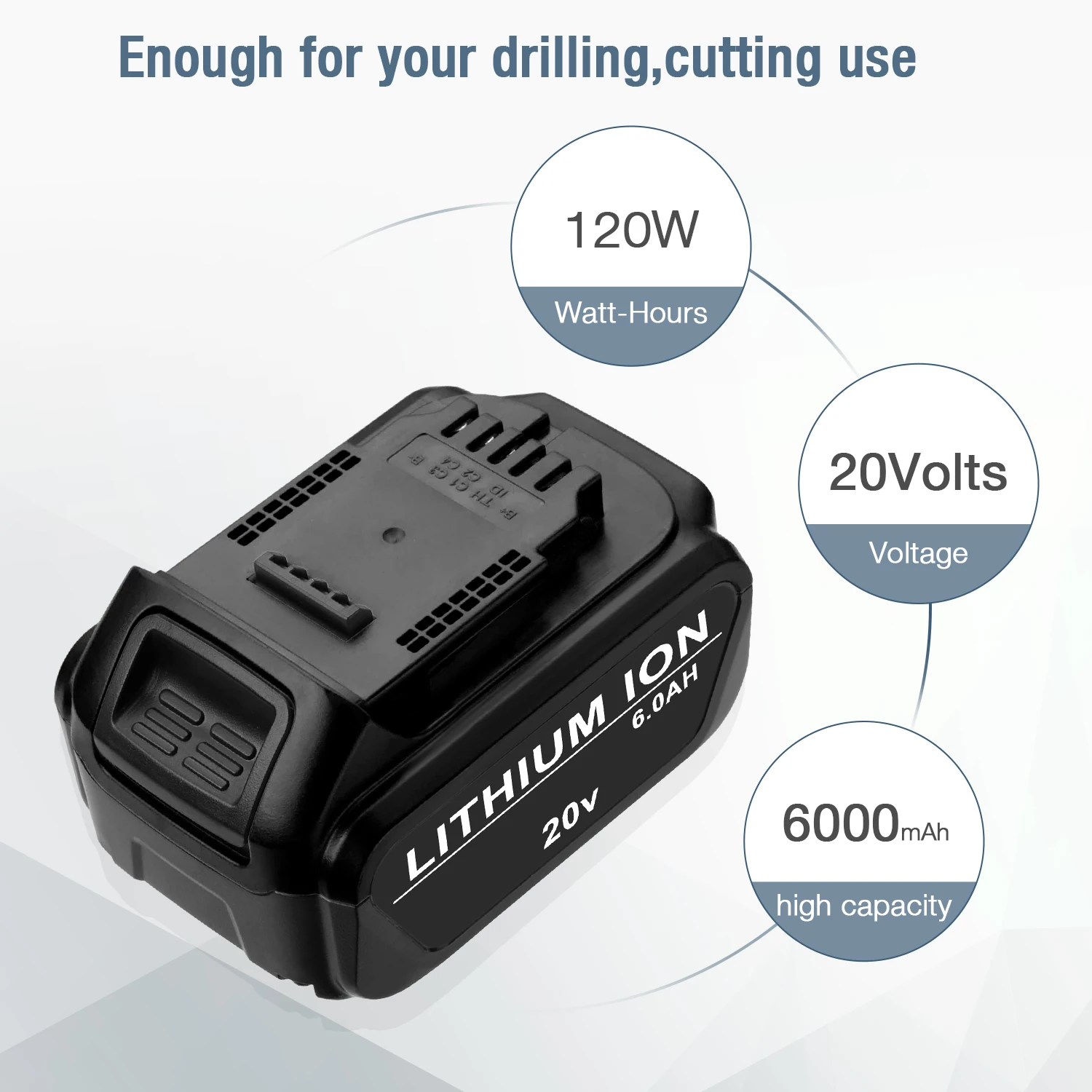20v 6000mAh 20 volt Power Tools Rechargeable Lithium Battery Packs Lithium ion Batteries For De walt 20 volt Battery