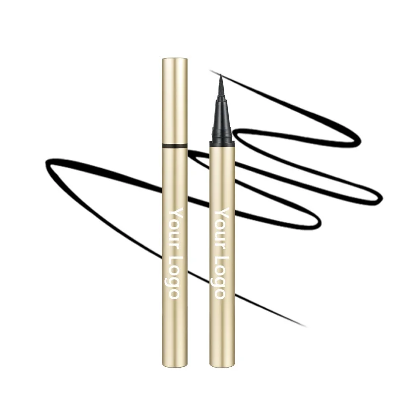 Custom Logo Rose Gold Vegan Cruelty Free Long Lasting Eye Liner Waterproof Matte Black Liquid Eyeliner