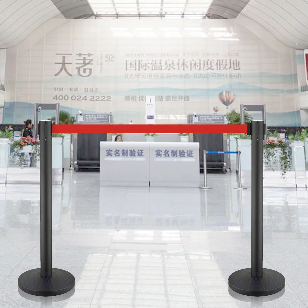 
Guangzhou MAX movie theater metal crowd control barrier post retractable barricade belt stanchions for crowd control 