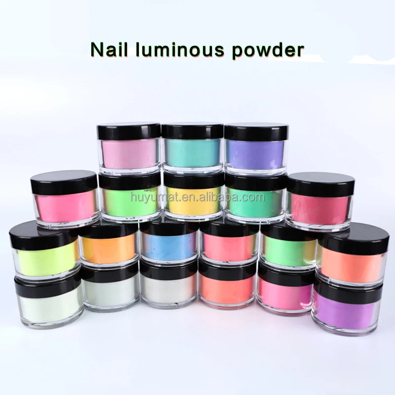 Светящиеся Nail Art пигментный порошок световой фосфористая эффект ногтей 20 видов цветов OEM этикетка акриловый свет