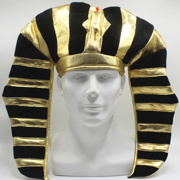 HZM-24215 Gold Egyptian Pharaoh Hat Costume Parties Cosplay Halloween Party Costume Headgear