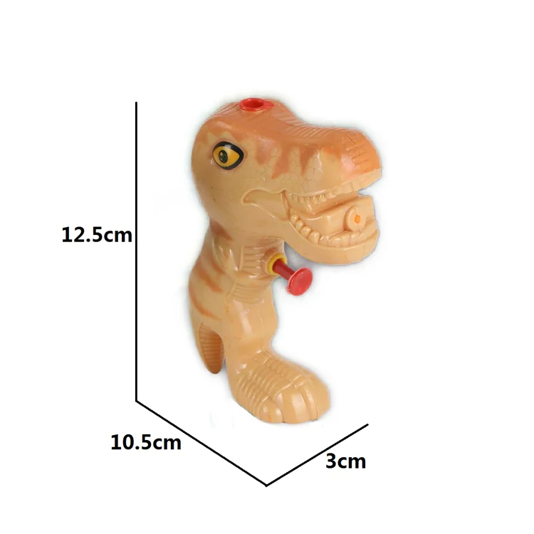 Funny outdoor 2 colors cartoon dinosaur water gun toys with candies wholesale candy toy