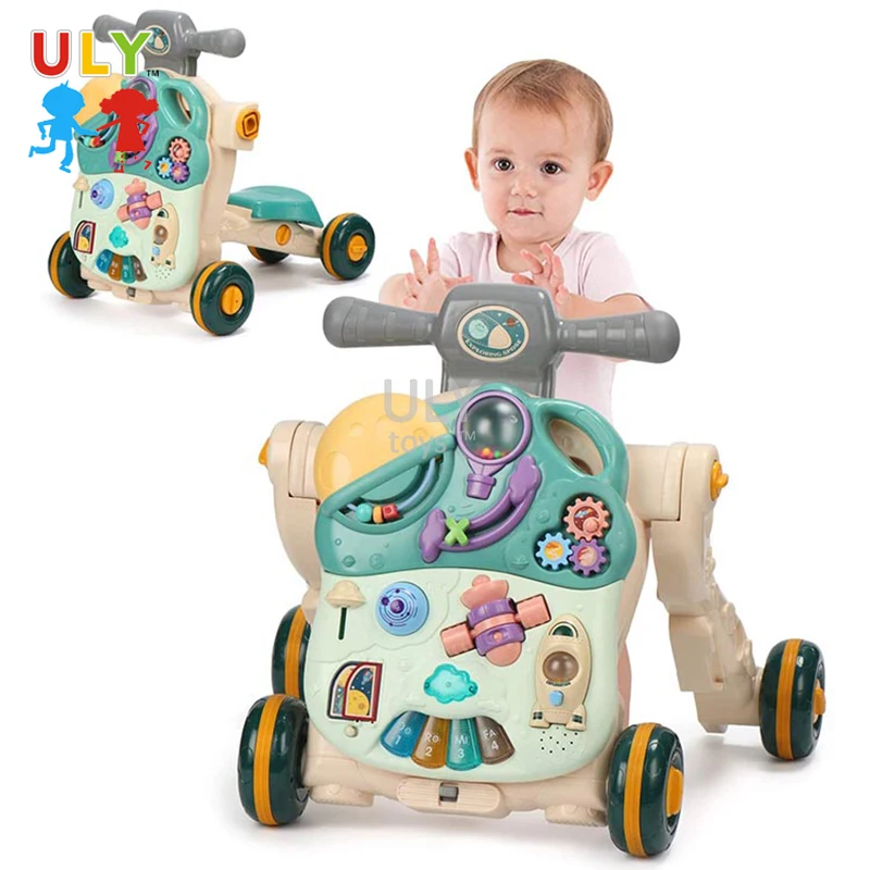 ULY Hot Selling Multifunctional Learning Walking Table Toy Musical Baby Walkers Strollers Toddler For Baby Boy