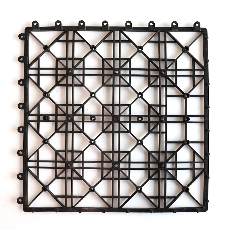 China Wholesale Interlocking Grid Snap-in Easy Click Lock Mat Deck Tile Plastic Base for diy flooring