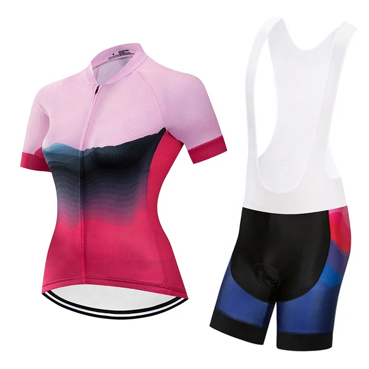 Polyester material breathable cycling clothes suit fashion heat transfer printing factory logo custom bicycle jersey/set