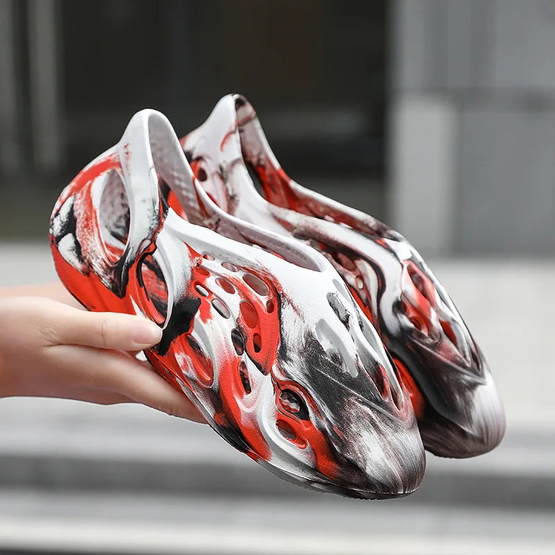 Мужские сандалии больших размеров, камуфляжная обувь для пар, с перфорацией, романтичная пляжная обувь