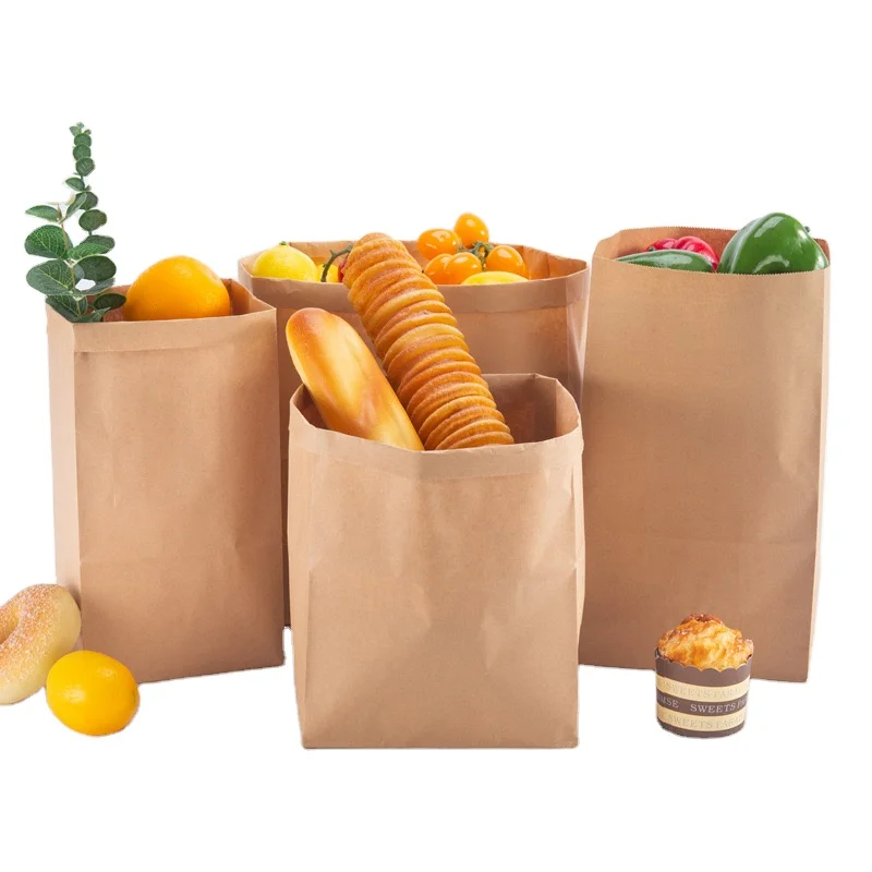 High Quality Sachet Packaging Square Big Paper Take Out Bags Shopping Custom Small Gift Sacks