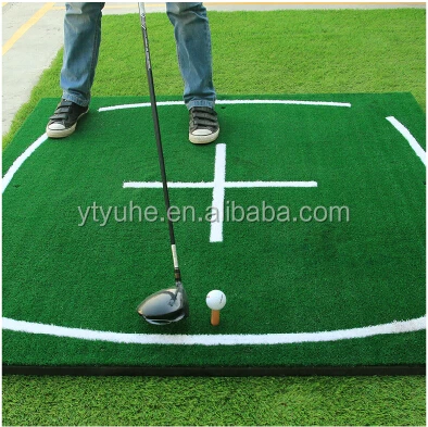 YGT 3D Golf Course Hitting Driving Range Mats Indoor Practice Golf Teaching Mat with Training lines