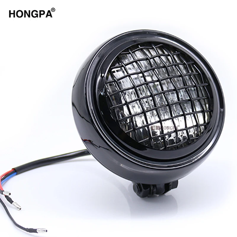 Retro Round Motorcycle Headlight 4 Inch Projector Headlights Headlamp For Cafe Racer