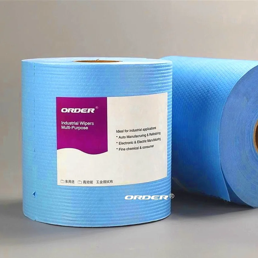 embossed jumbo roll perforated non-woven medium-duty cleaning Solvent multipurpose industrial rags