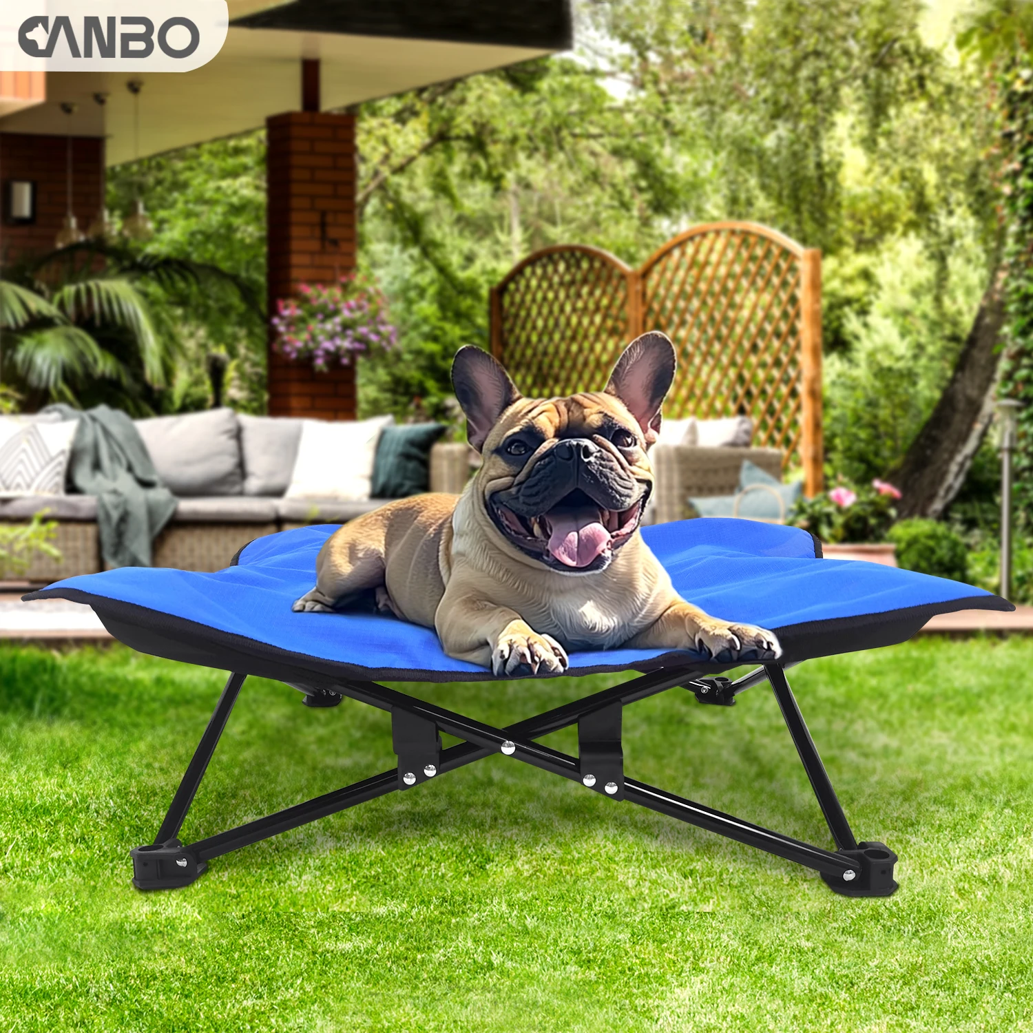CANBO Outdoor Portable Easy Cleaning Foldable Elevated Pet Dog Bed with Waterproof Oxford Cloth