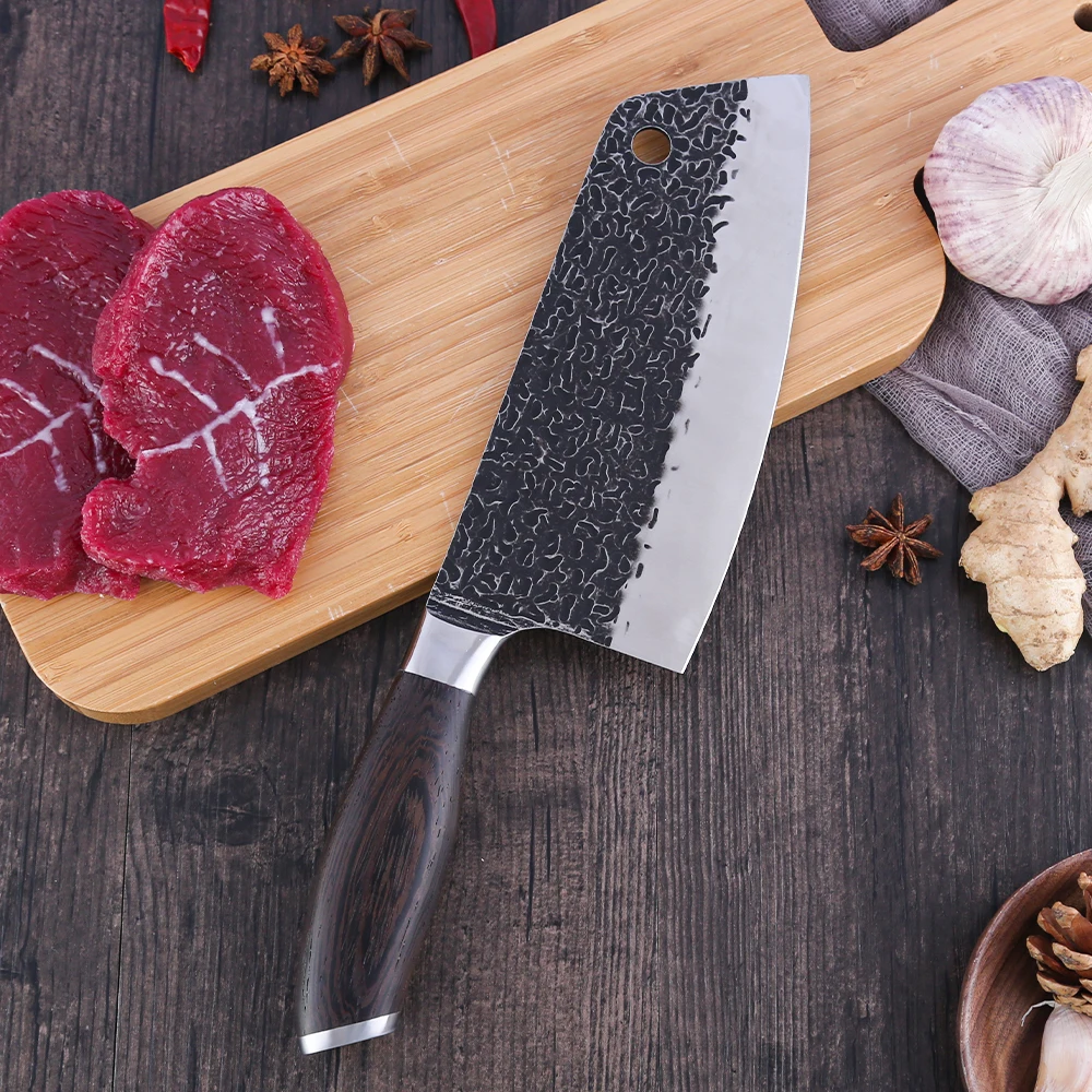 
Factory Direct Kitchen Knives OEM 7.5 Inch Japanese Style Ergonomic Handle Nakiri Blank Manufacturers Chopper Knife Thick Blade 