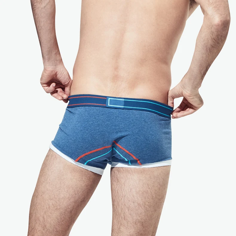 Custom Luxurious Supima Cotton Man Boxer Briefs Breathable and Sexy Knitted Underwear with Embroidered Logo for Adults