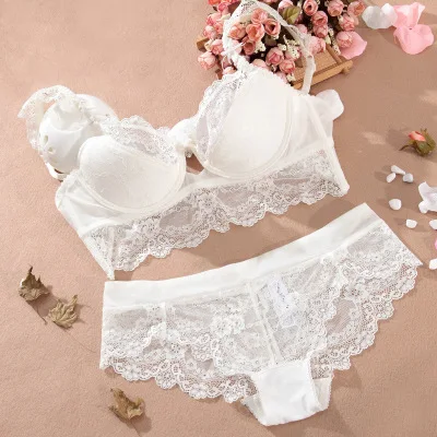 
Wholesale Bra Lace Ladies Bras Thin Cotton Cup With Side Breast Side Collection Sexy Lingerie Bra Panty Set 