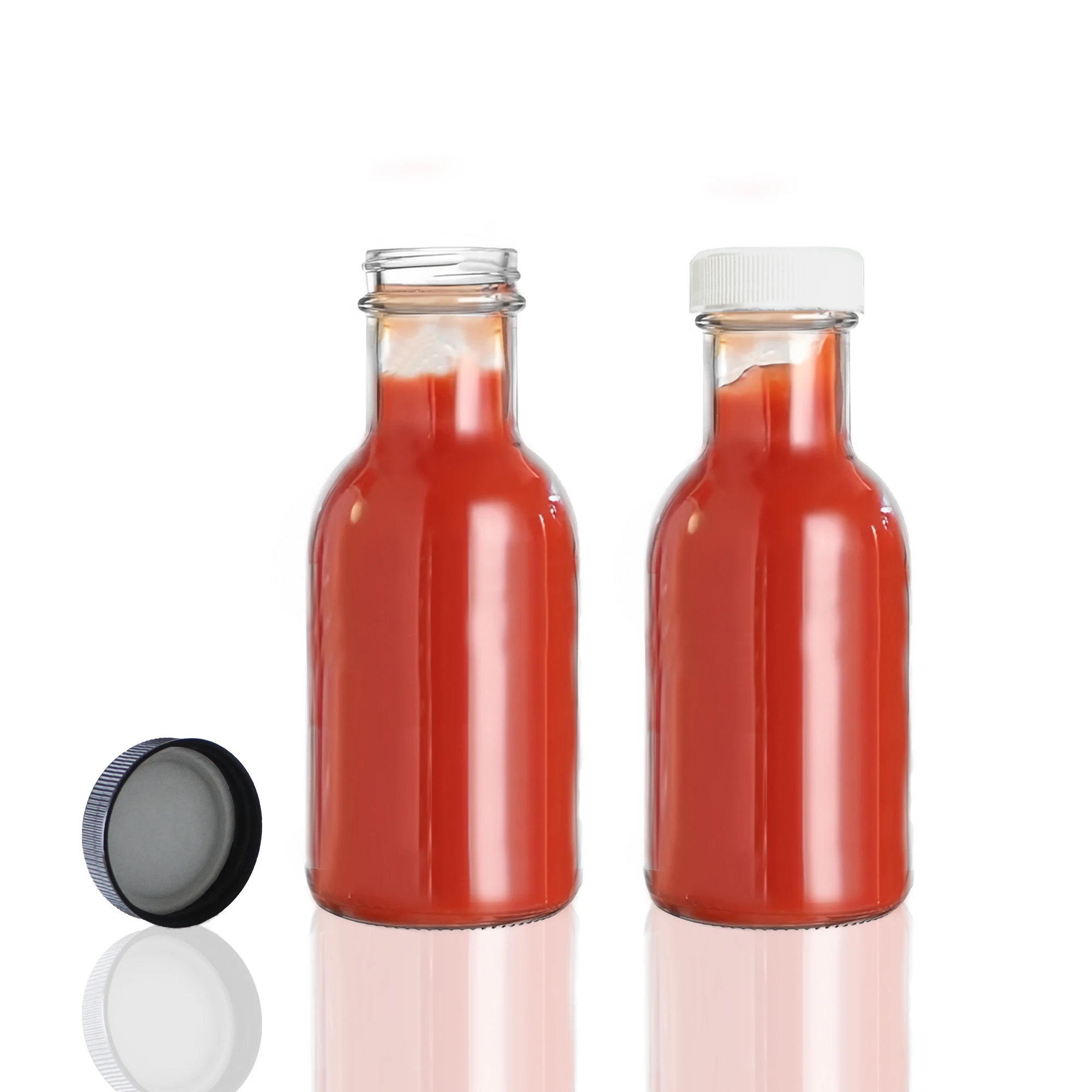 Empty 250ml 350ml Glass Sauce Bottle Hot oil red sauce salad dressing Chili ketchup mustard creamy sauce Bottle