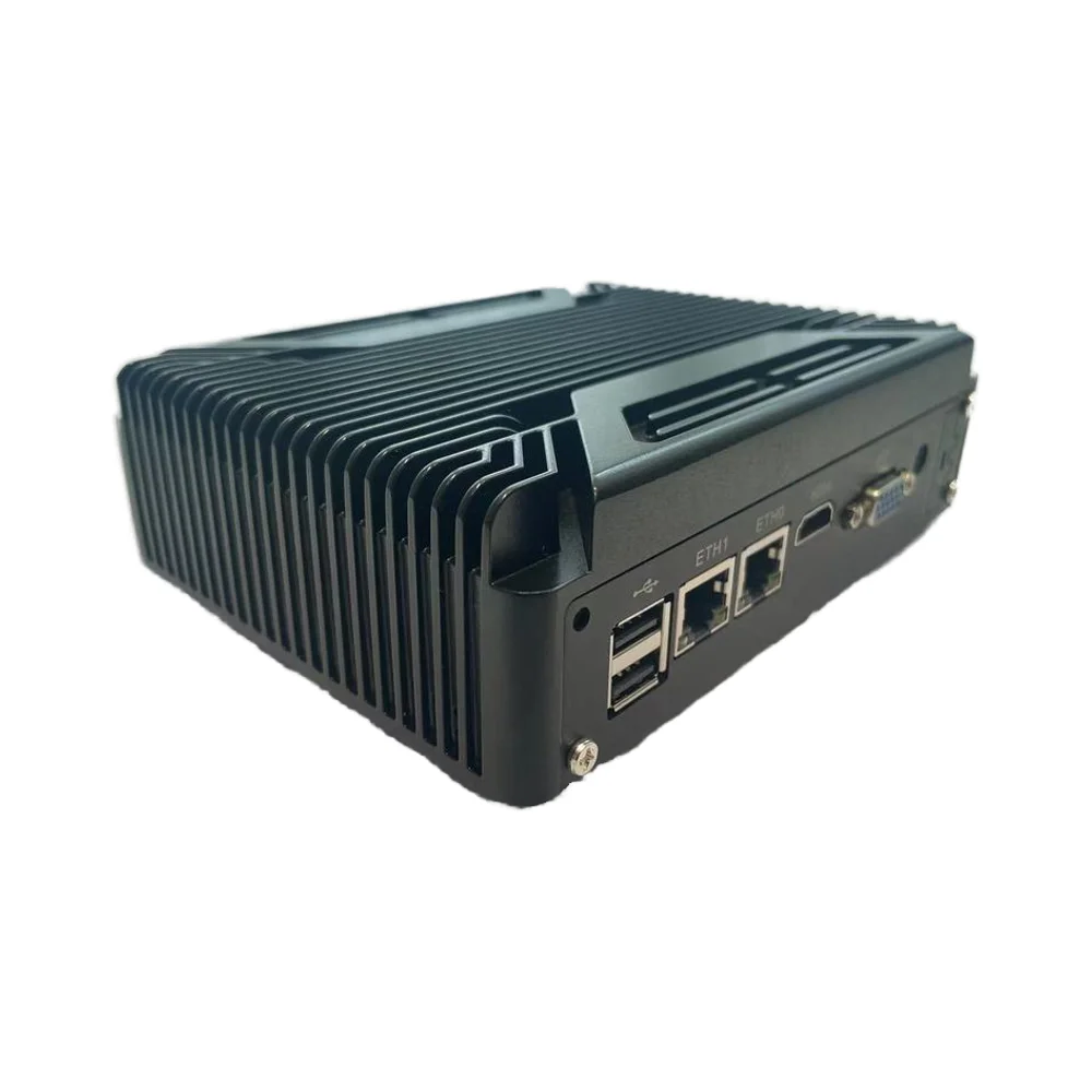 Fanless Industrial Oem Mini Pc 2 Lan 4 Com Rs232 Rs485 Intel Quad Core N5095 Win11 Linux Wifi Mini Computer