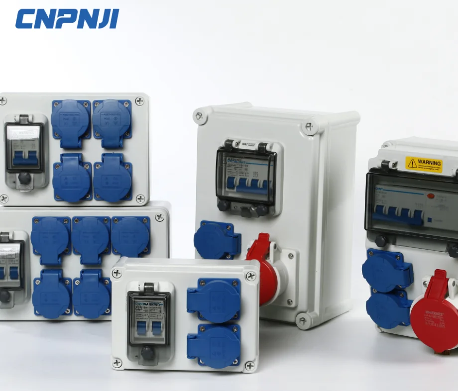 Waterproof outdoor Electric power plug socket box with industrial plug socket