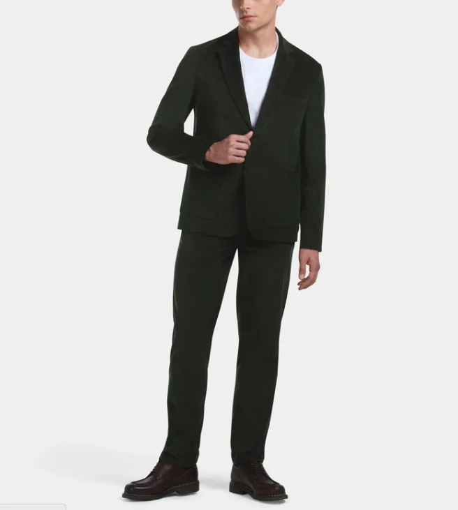 Custom Retro British Captain Cotton Striped Closure Collar Corduroy Jacket Slim Fit Casual Suit Coat Ropa Vintage Blazer For Men