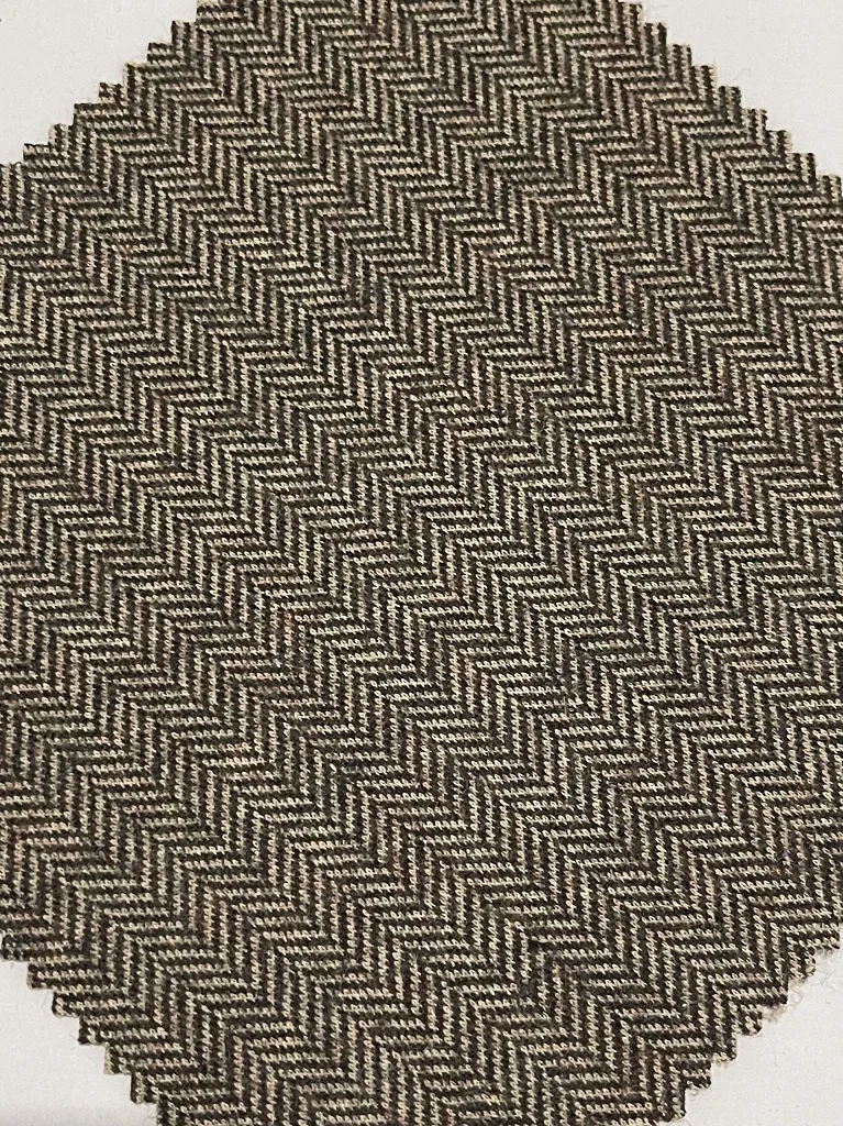 Brown Yellow Herringbone Jacquard Polyester Wool Cotton Knitting Fabrics For Garments ZY029-1