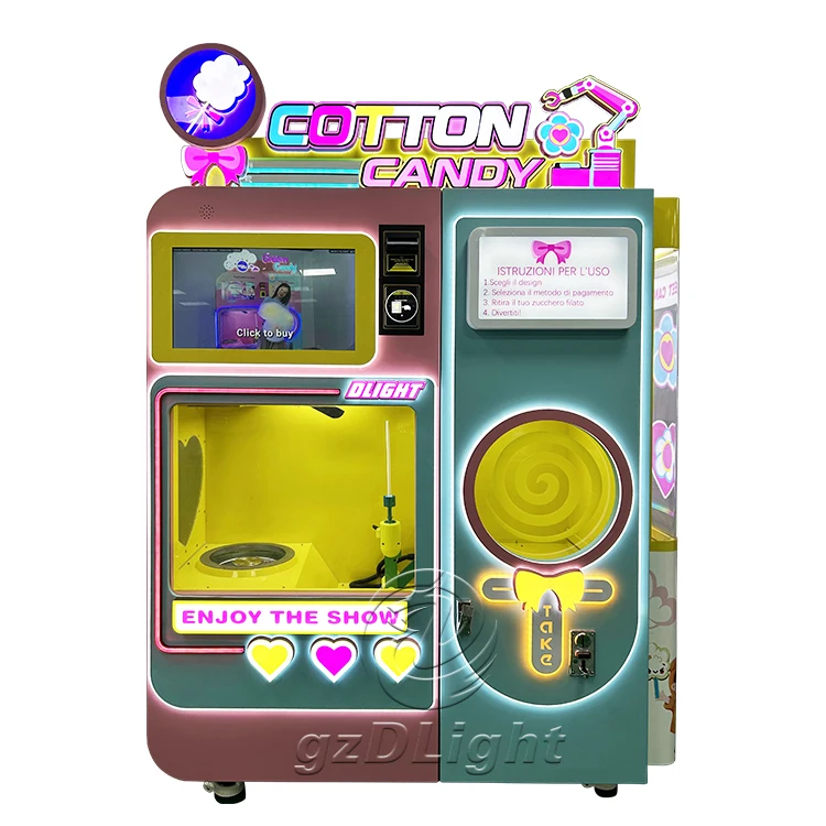 Wholesale Factory Price Fully Automatic Cotton Candy Vending Machine for Snake Food