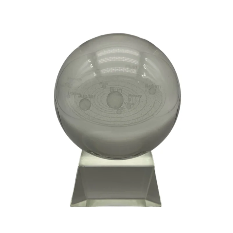 Оптовая продажа, 3D лазерная гравировка, Кристальный шар на солнечной батарее, К9, стеклянный вырезанный Галактический шар, форма