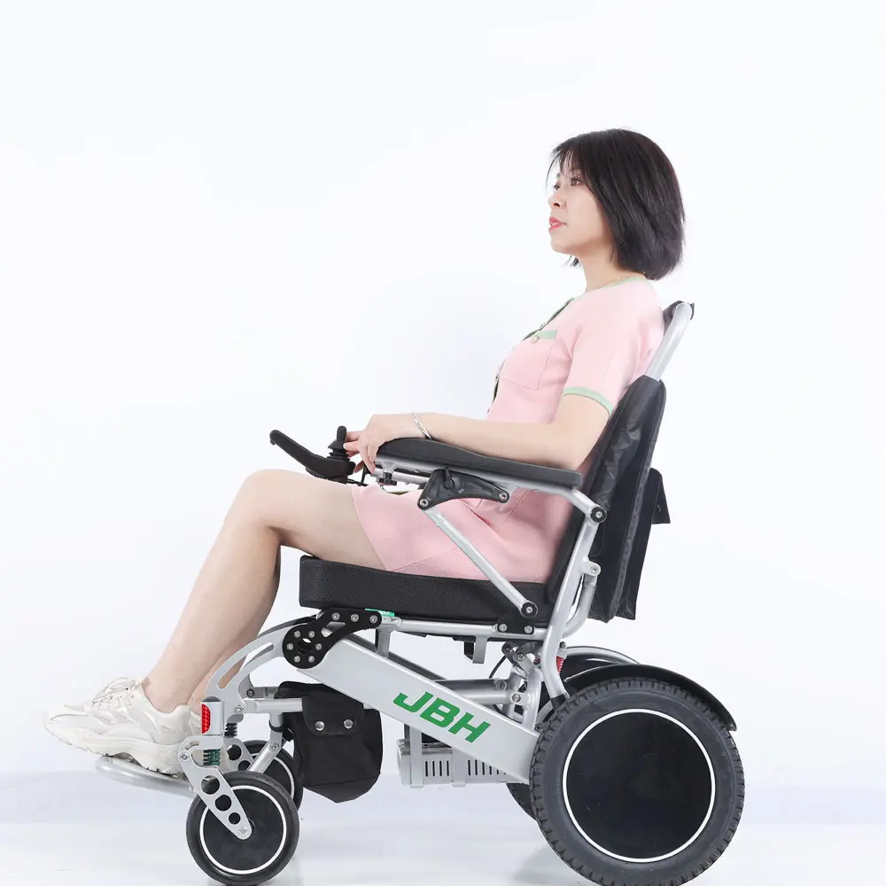 Super cheapest prices aluminum alloy lightweight foldable portable electric wheelchair for easy transport
