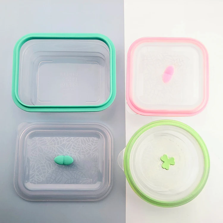 800ml 1000ml 1500ml Collapsible Silicone Lunch Boxes Microwave Silicone Food Storage Container