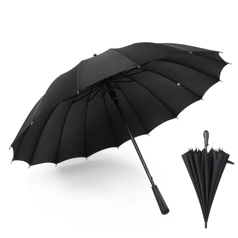 Long handle advertising  straight golf umbrella 16 ribs umbrella custom logo