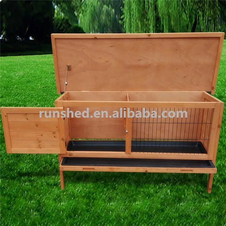 Custom Wooden Rabbit House Indoor Cheap Waterproof Rabbit Hutch Easy Cleaning Active Roof Small Animal Pet Product House